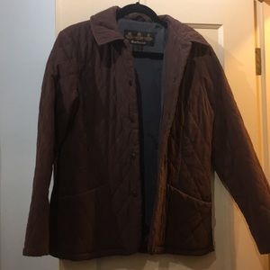 Barbour women’s quilted maroon vintage jacket 8